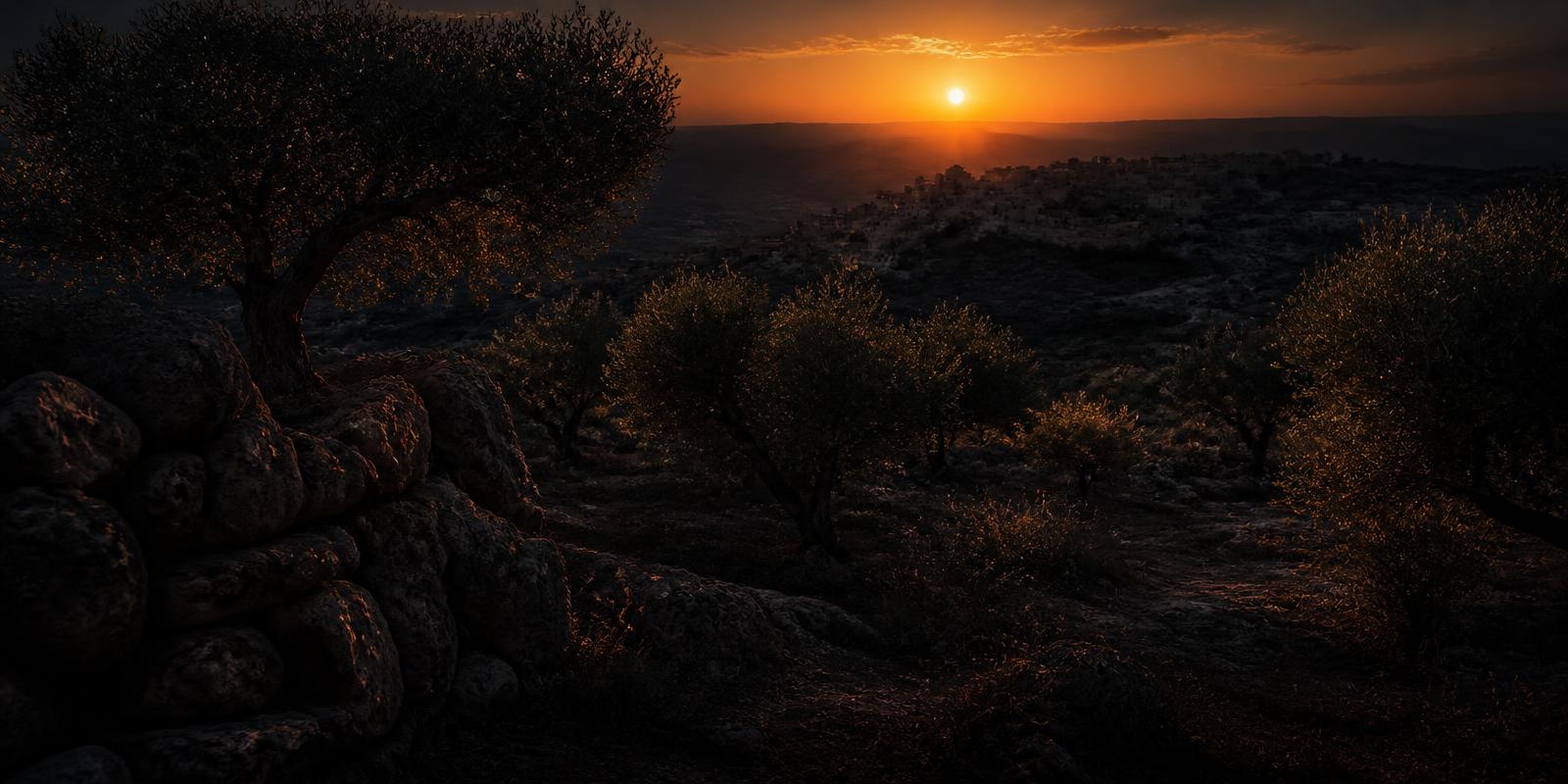 A first-century Levantine landscape at dusk